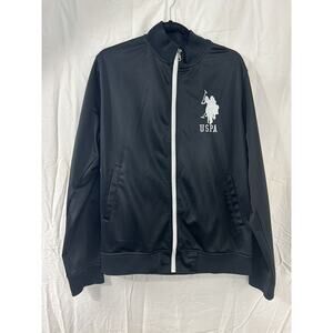 US Polo‎ Assn Mens Jacket Black Full Zip Pockets Size M Lightweight